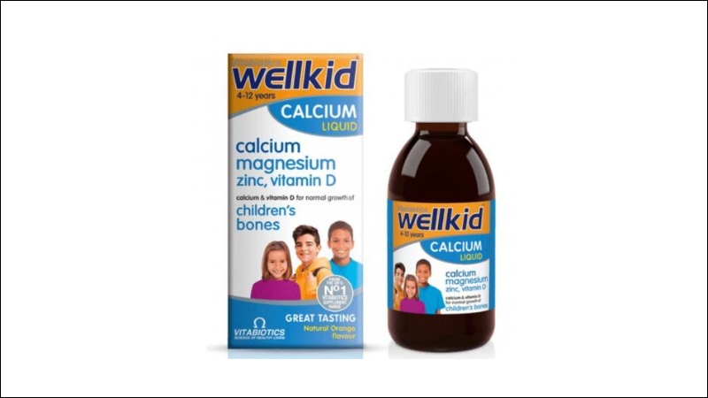 Canxi Wellkid Calcium Liquid bổ sung canxi, vitamin D giúp trẻ phát triển chiều cao, tăng cường trí não.