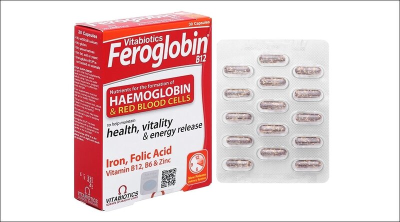 Vitabiotics Feroglobin B12 hỗ trợ tăng khả năng tạo máu (hộp 30 viên)