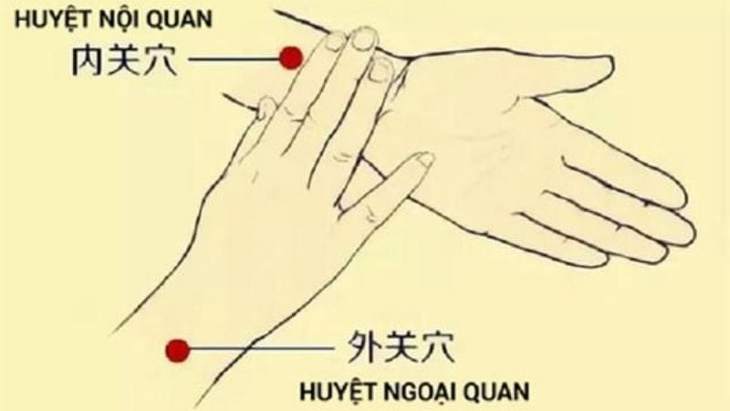 Bấm huyệt ngoại quan và nội quan có thể giúp giảm tê bì ở cánh tay và ngón tay