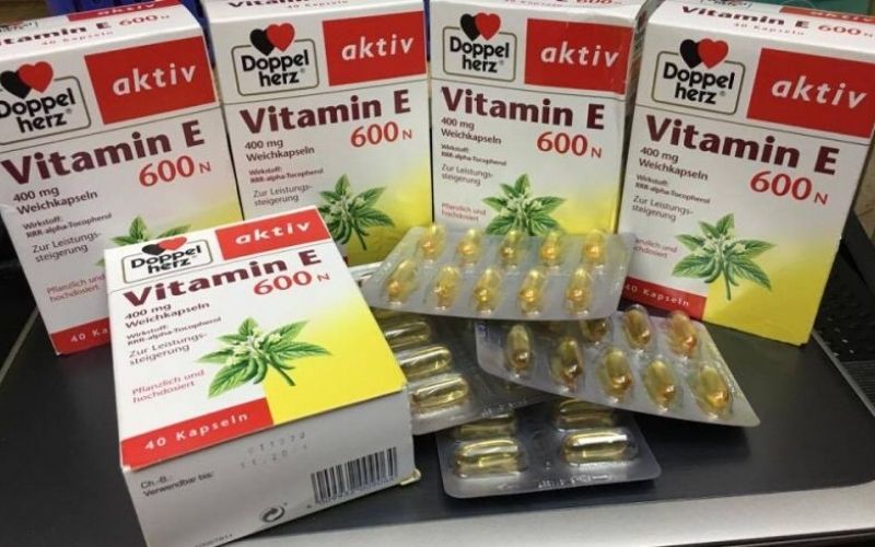 Viên uống Doppelherz Aktiv Vitamin E 600N giúp chăm sóc và giảm các yếu tố bệnh lý tim mạch